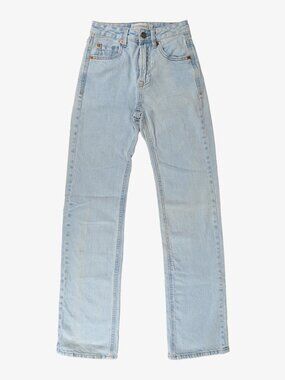 Stradivarius D98 Straight-leg High-rise Jeans, Light Blue, 32 (USA 00)